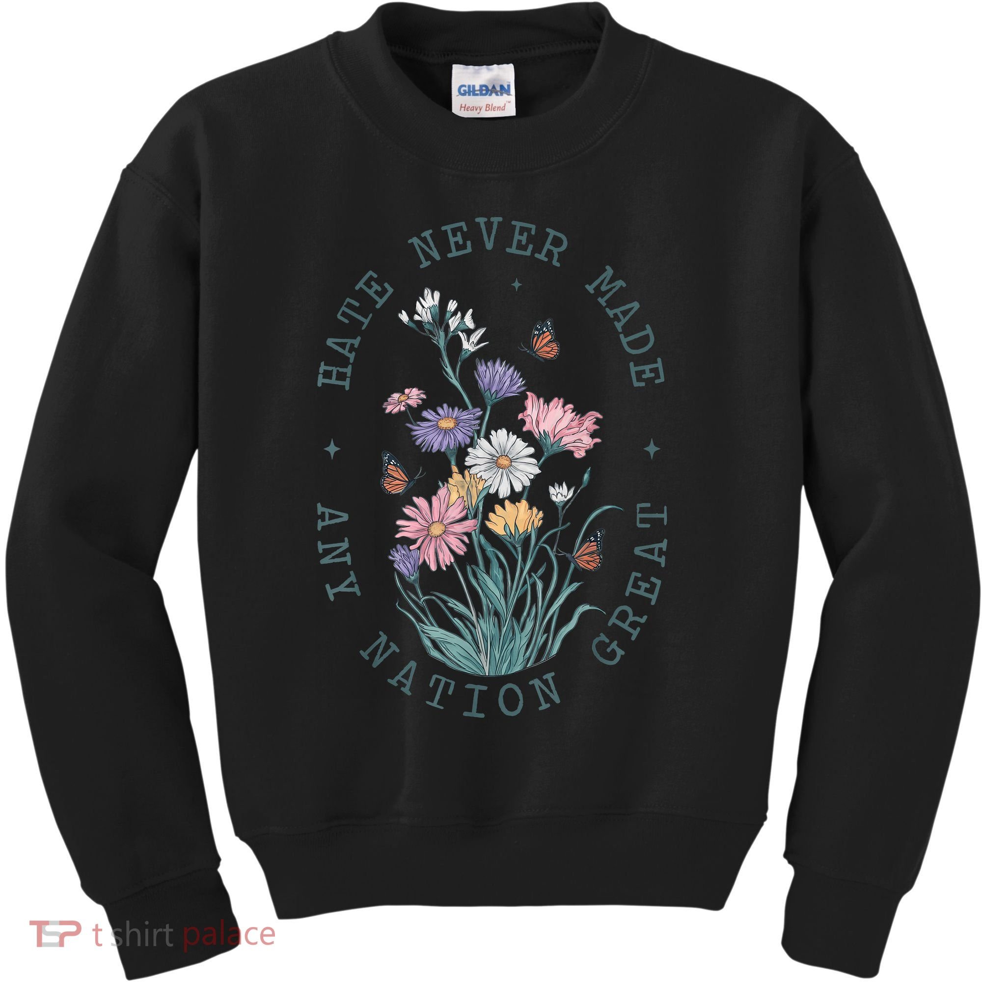 Anti Trump Floral Butterflies Democrat President Liberal Kids Sweatshirt