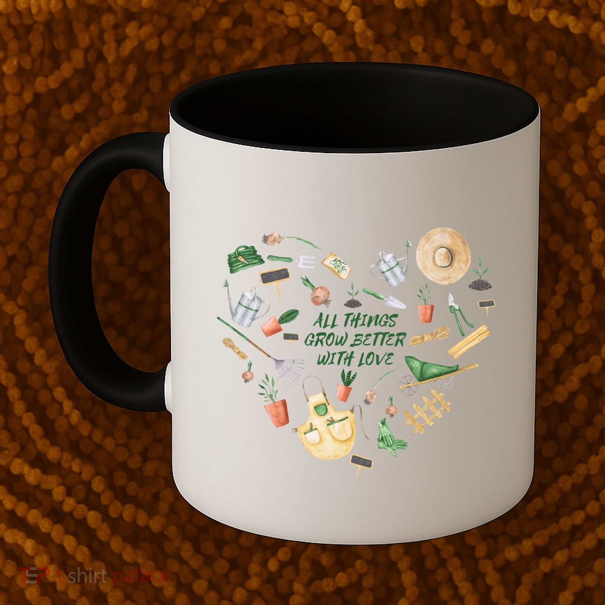 All Things Grow Better With Love Love Gardening Heart Coffee Mug