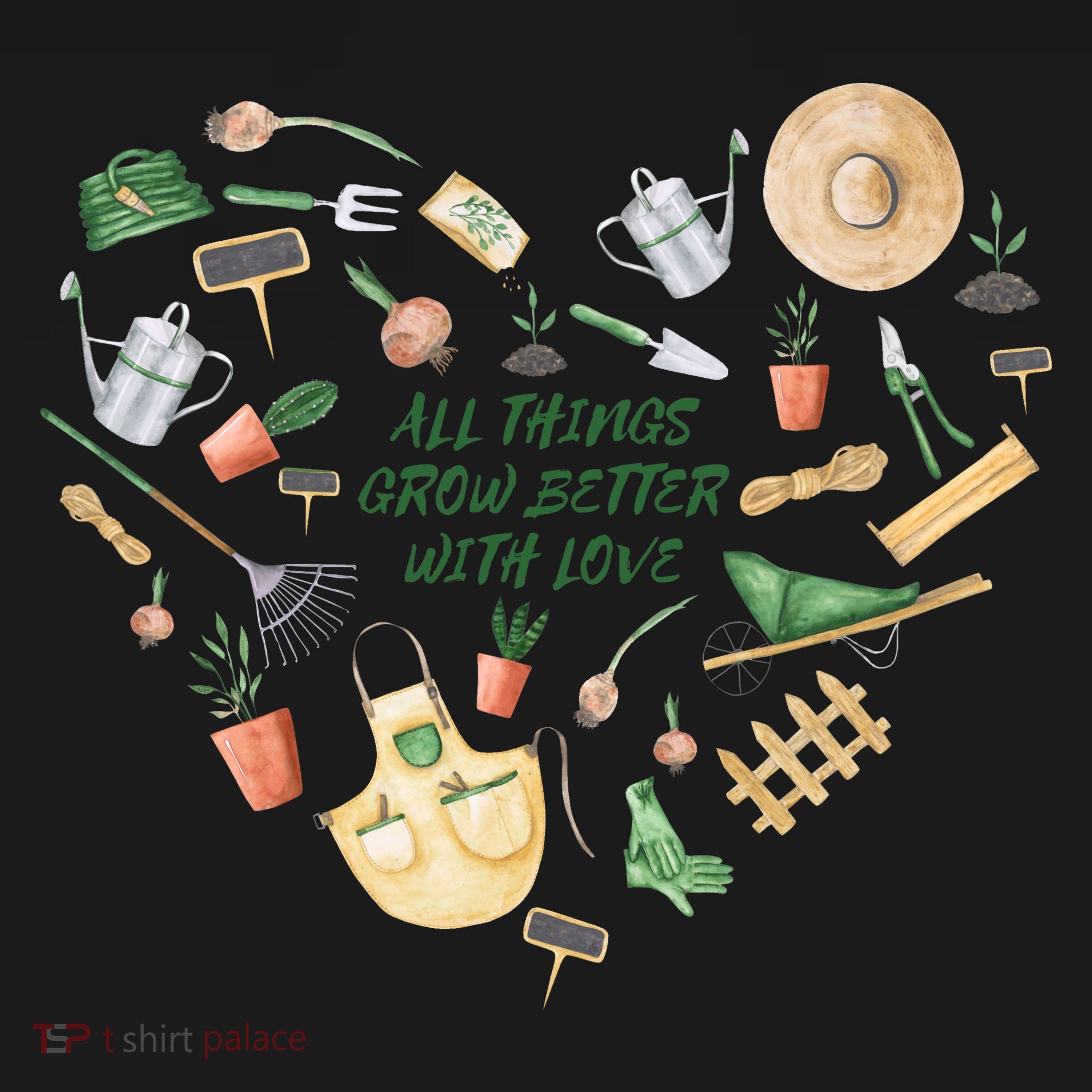 All Things Grow Better With Love Love Gardening Heart Women's Tank Top