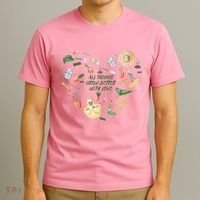 All Things Grow Better With Love Love Gardening Heart T-Shirt thumb 3