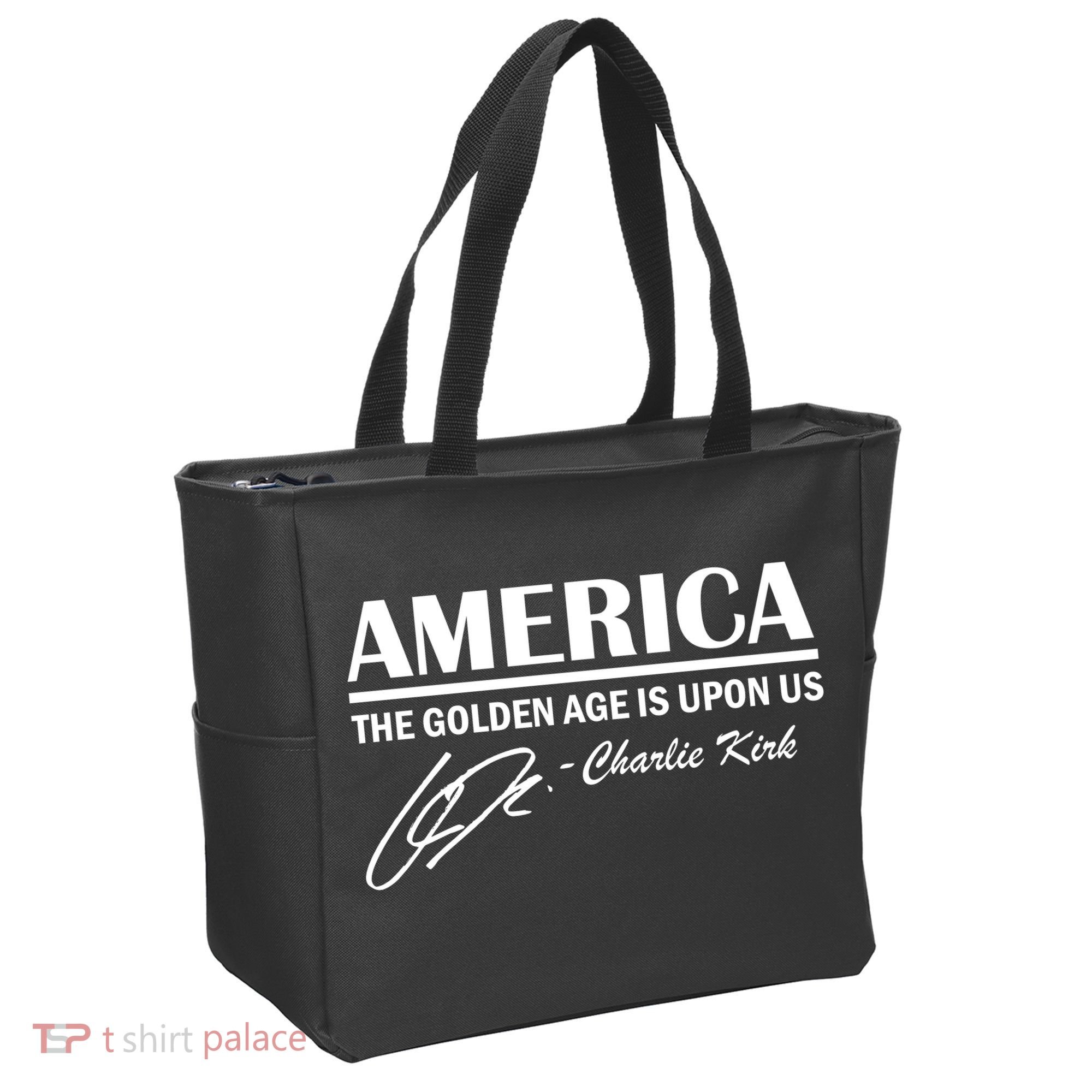 America The Golden Age Is Upon Us Charlie Kirk Tote Bag