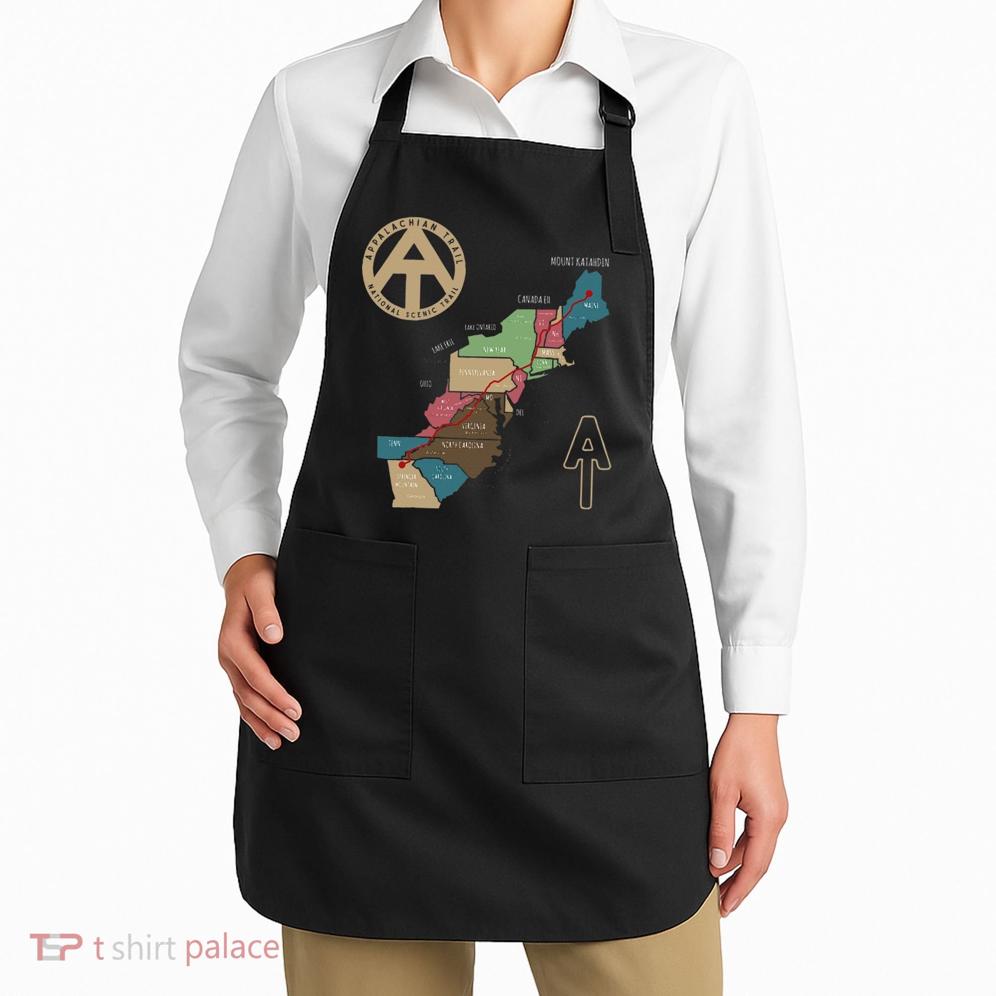 Appalachian Trail Hiking Map Apron