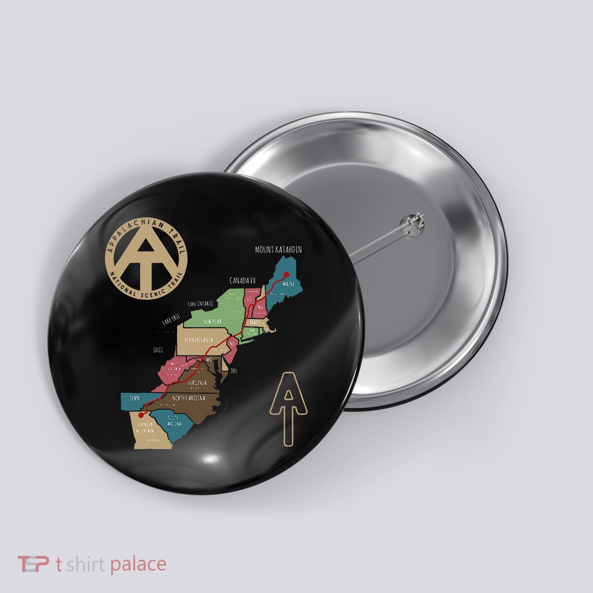 Appalachian Trail Hiking Map Button