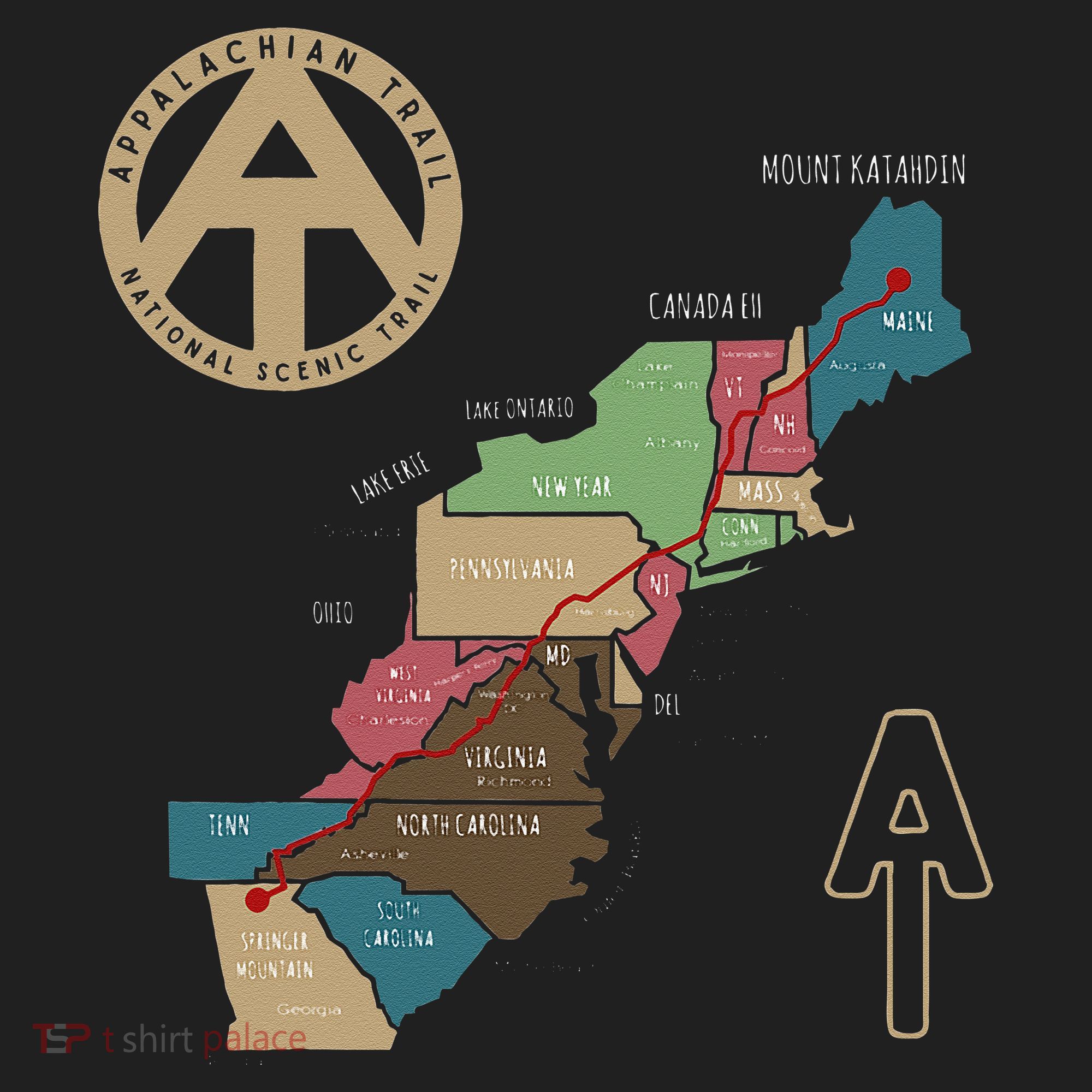 Appalachian Trail Hiking Map Beanie