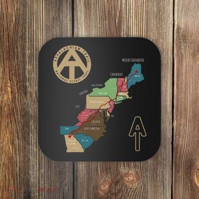 Appalachian Trail Hiking Map Coaster