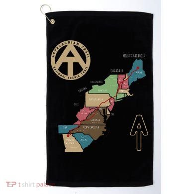 Appalachian Trail Hiking Map Golf Towel