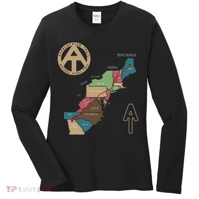 Appalachian Trail Hiking Map Women's Long Sleeve Shirt