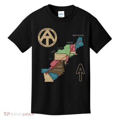 Appalachian Trail Hiking Map Kids T-Shirt
