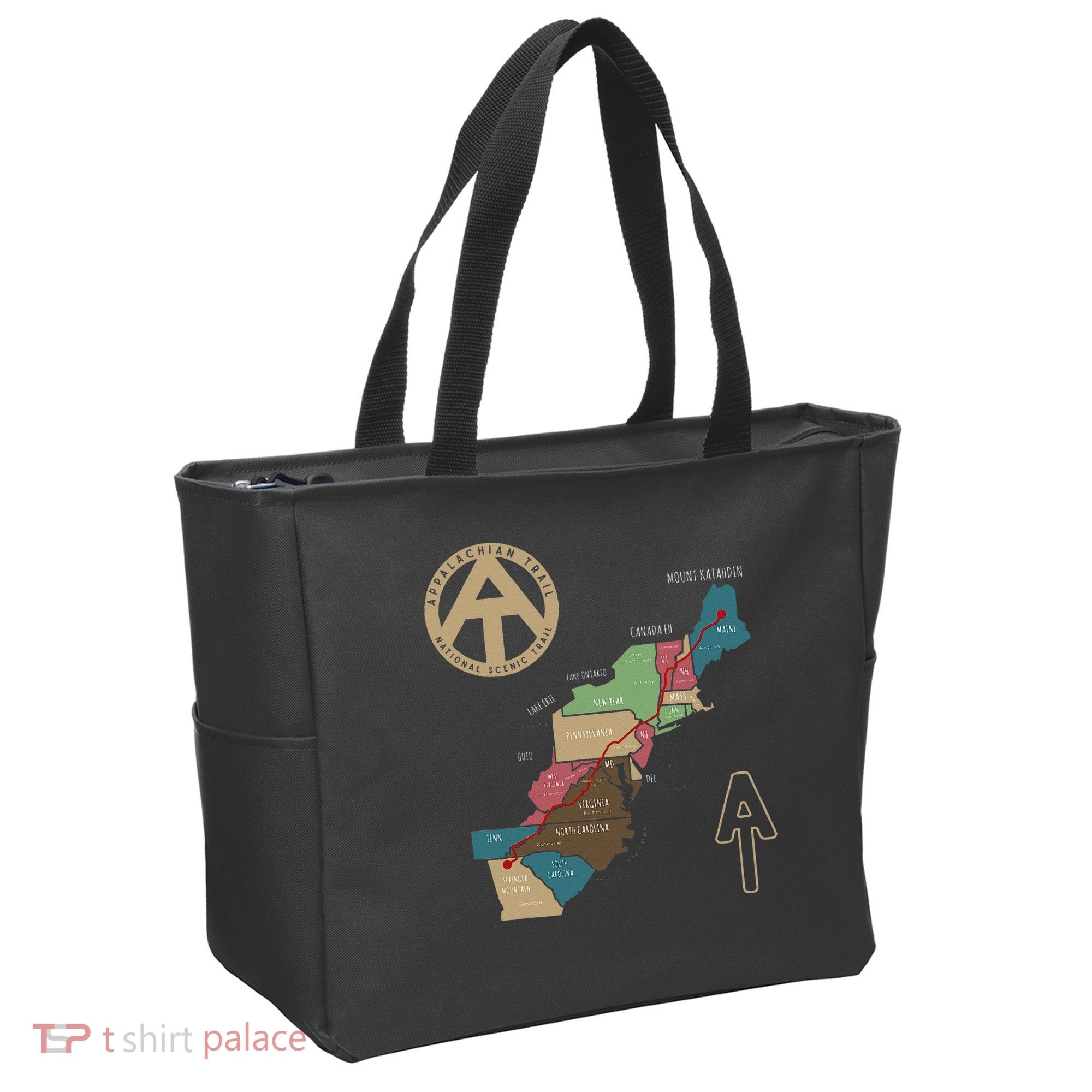 Appalachian Trail Hiking Map Tote Bag