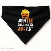 Anti Trump Halloween Pumpkin Join Single Greatest Witch Hunt USA-Made Doggie Bandana thumb 0
