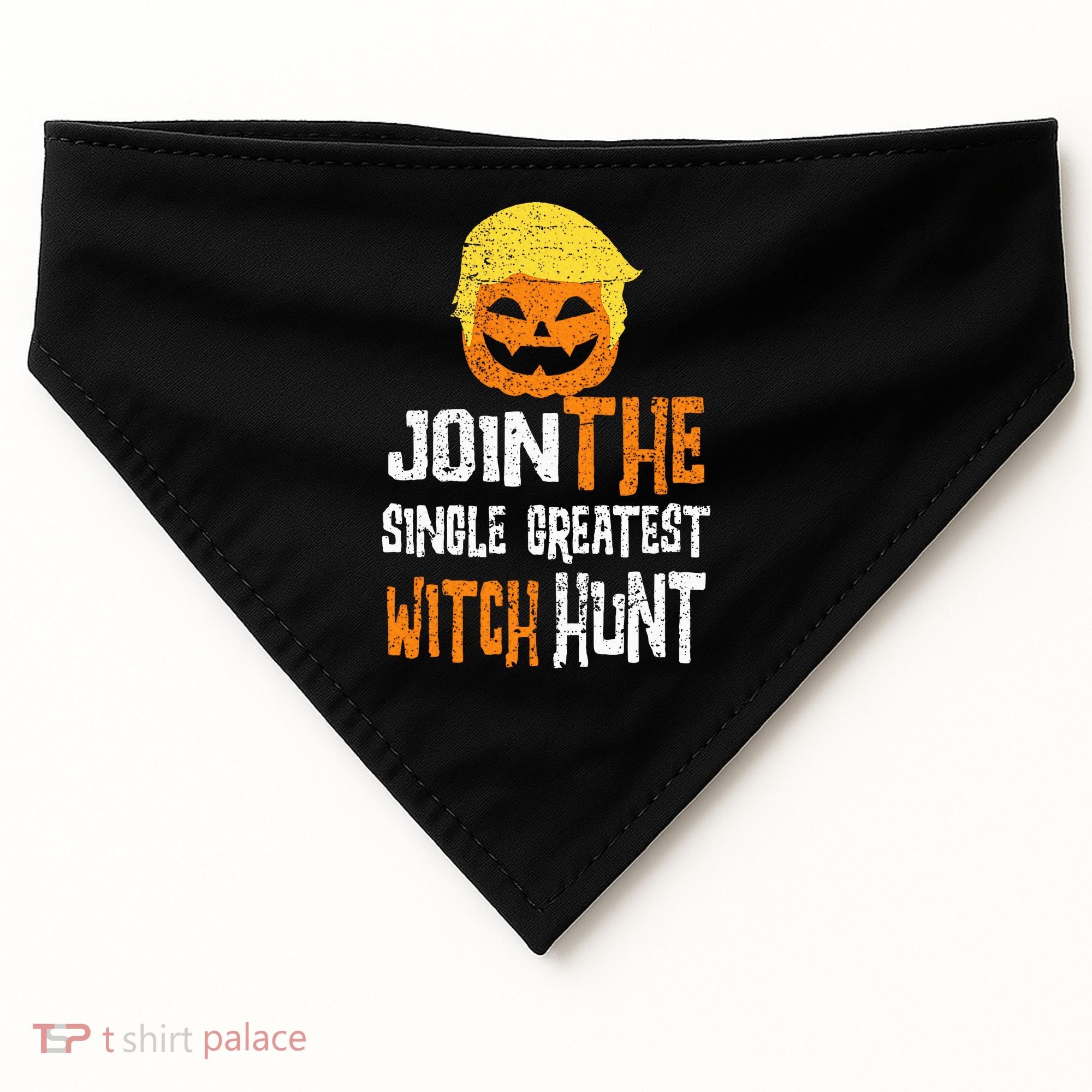 Anti Trump Halloween Pumpkin Join Single Greatest Witch Hunt USA-Made Doggie Bandana