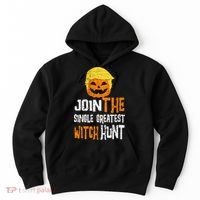 Anti Trump Halloween Pumpkin Join Single Greatest Witch Hunt Hoodie thumb 0
