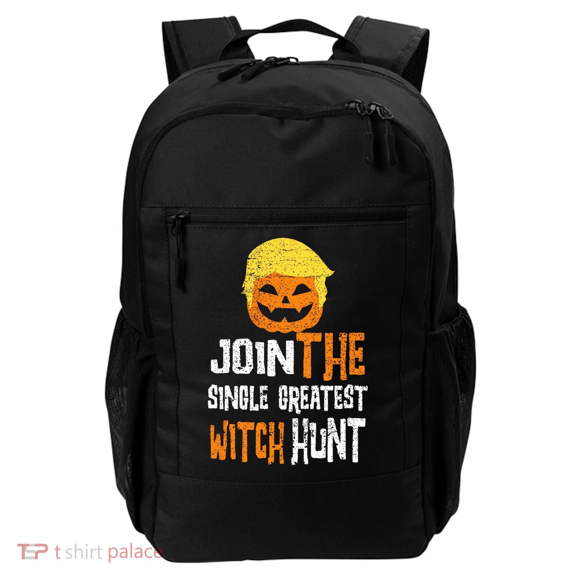Anti Trump Halloween Pumpkin Join Single Greatest Witch Hunt Backpack