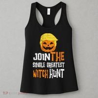 Anti Trump Halloween Pumpkin Join Single Greatest Witch Hunt Women's Tank Top thumb 3
