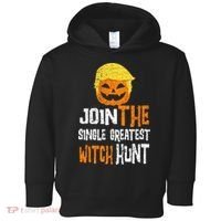 Anti Trump Halloween Pumpkin Join Single Greatest Witch Hunt Toddler Hoodie thumb 0