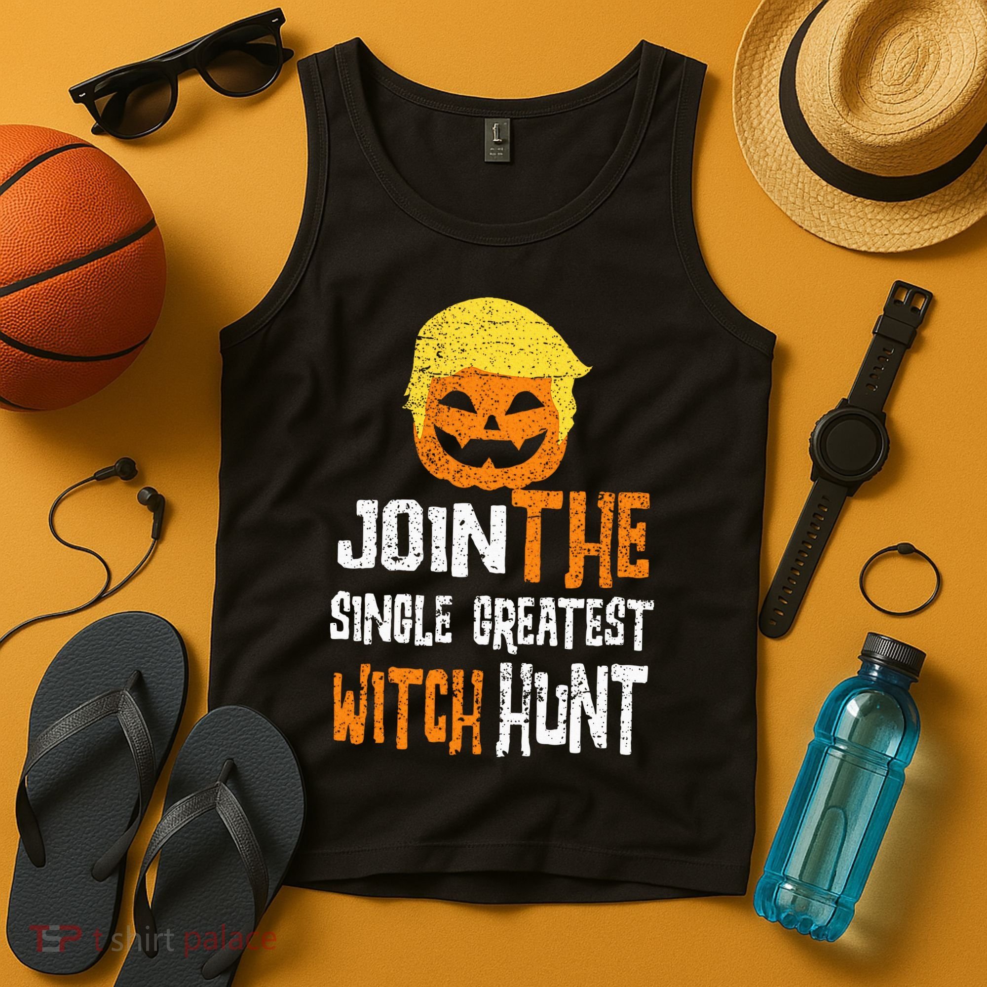 Anti Trump Halloween Pumpkin Join Single Greatest Witch Hunt Tank Top