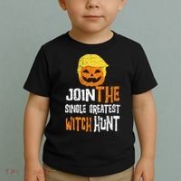 Anti Trump Halloween Pumpkin Join Single Greatest Witch Hunt Toddler T-Shirt thumb 2