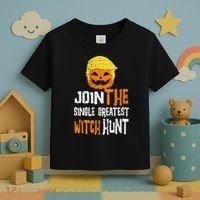 Anti Trump Halloween Pumpkin Join Single Greatest Witch Hunt Toddler T-Shirt thumb 3