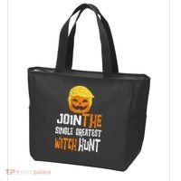 Anti Trump Halloween Pumpkin Join Single Greatest Witch Hunt Tote Bag thumb 3