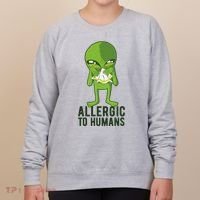 Allergic To Humans Funny Alien Women's Sweatshirt thumb 0
