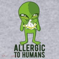 Allergic To Humans Funny Alien Women's Sweatshirt thumb 2