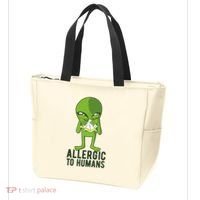 Allergic To Humans Funny Alien Tote Bag thumb 3