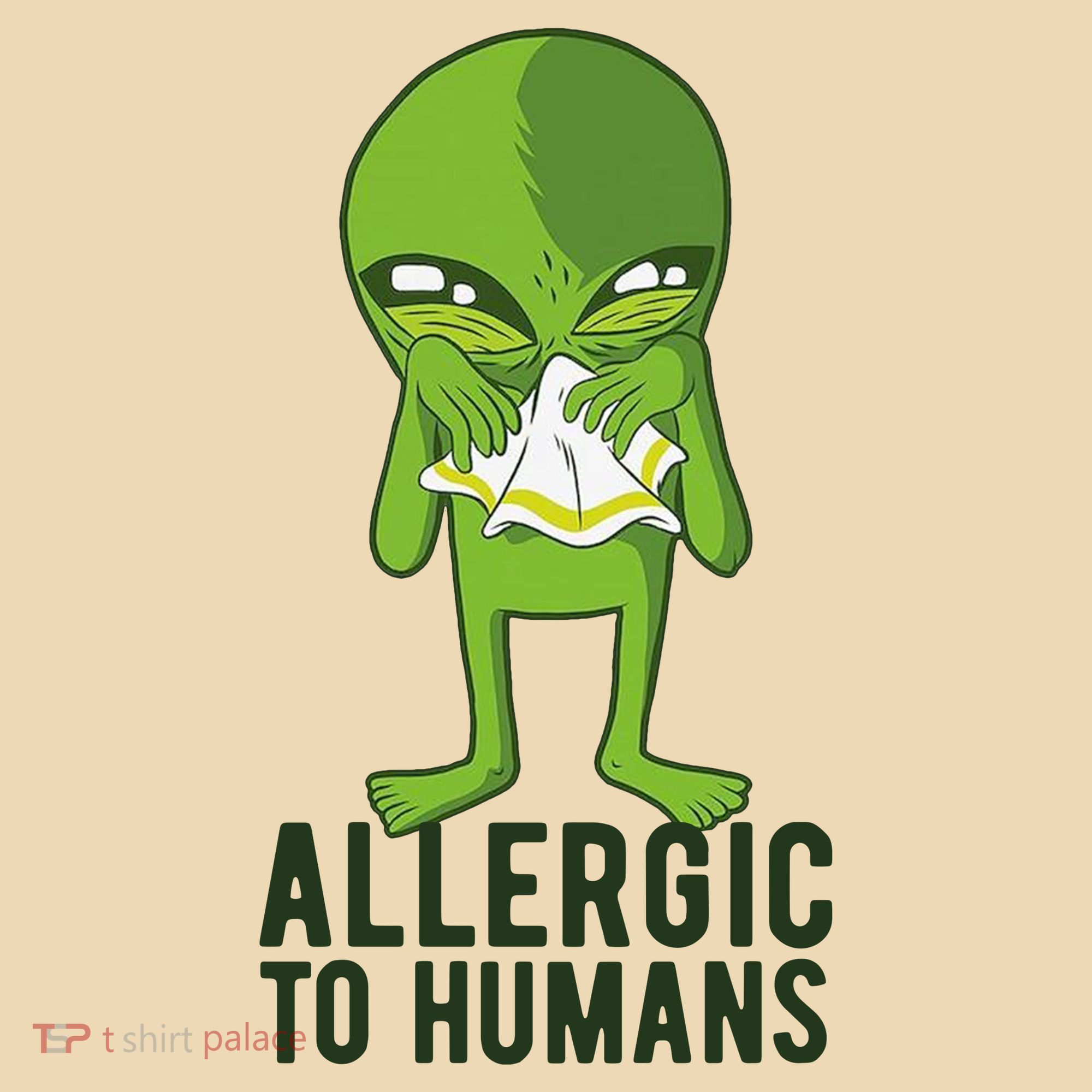 Allergic To Humans Funny Alien Tote Bag