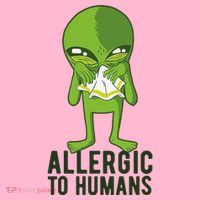 Allergic To Humans Funny Alien Coaster thumb 2