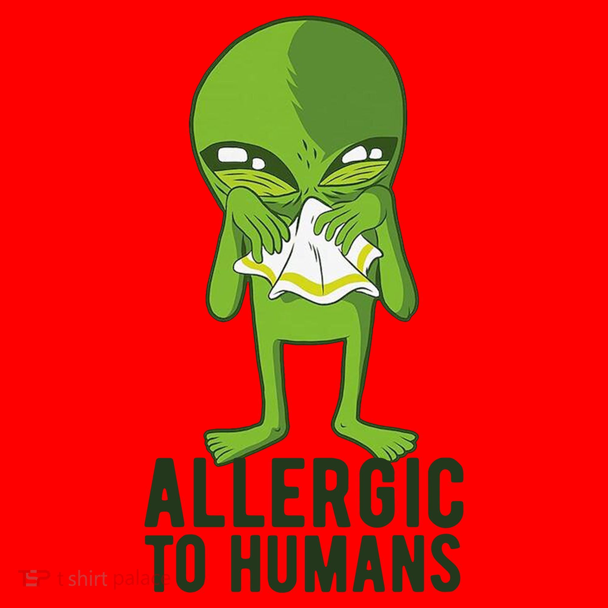 Allergic To Humans Funny Alien Santa Hat
