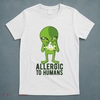 Allergic To Humans Funny Alien T-Shirt thumb 5