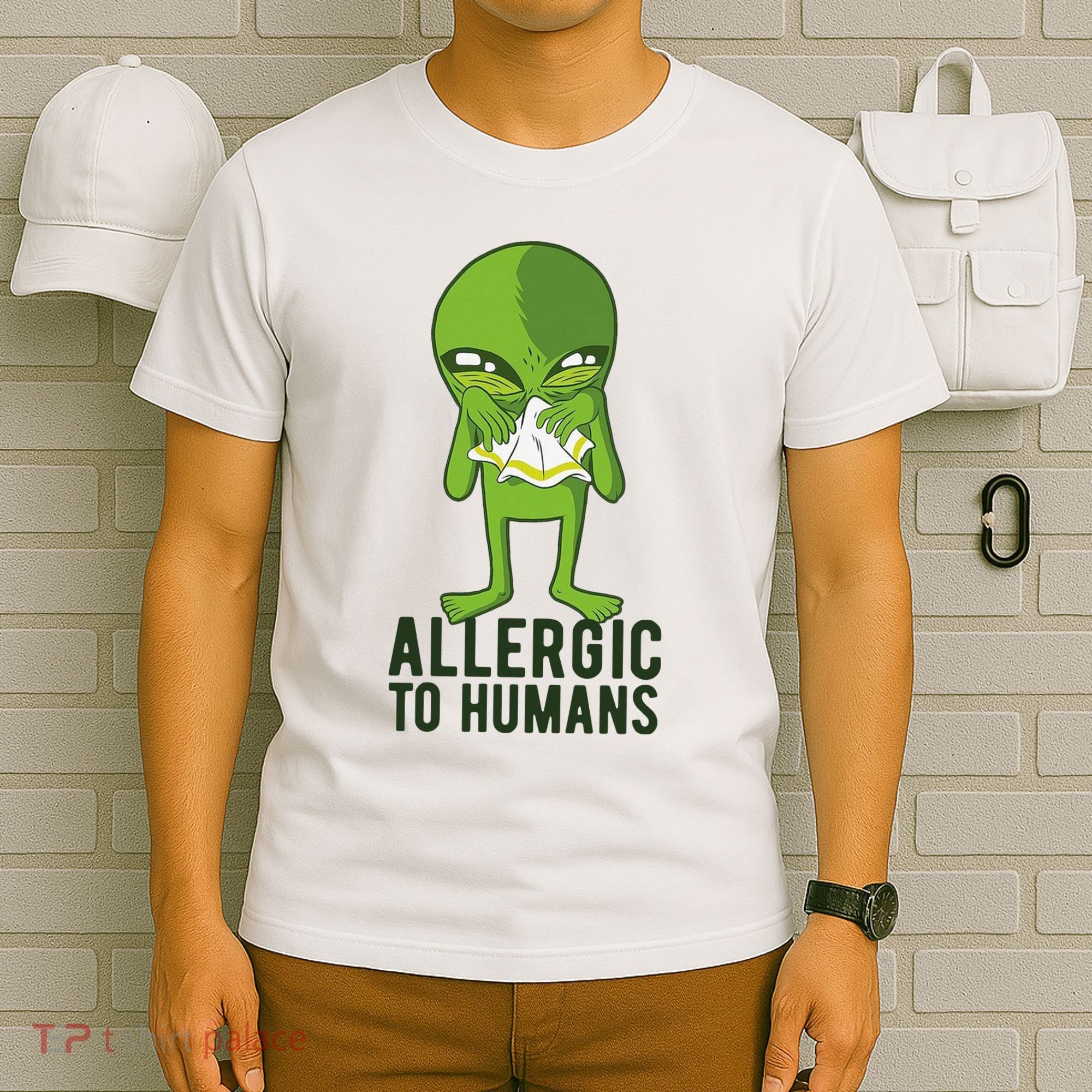 Allergic To Humans Funny Alien T-Shirt