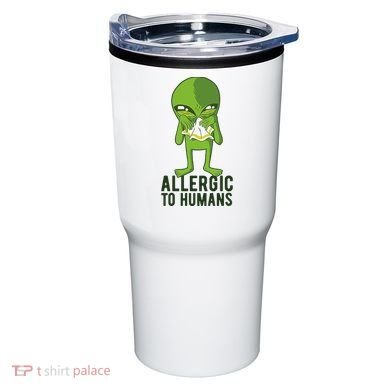 Allergic To Humans Funny Alien Tumbler