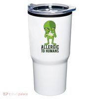 Allergic To Humans Funny Alien Tumbler thumb 0