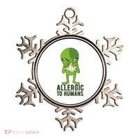 Allergic To Humans Funny Alien Ornament thumb 0