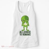 Allergic To Humans Funny Alien Women's Tank Top thumb 0