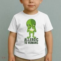 Allergic To Humans Funny Alien Toddler T-Shirt thumb 2
