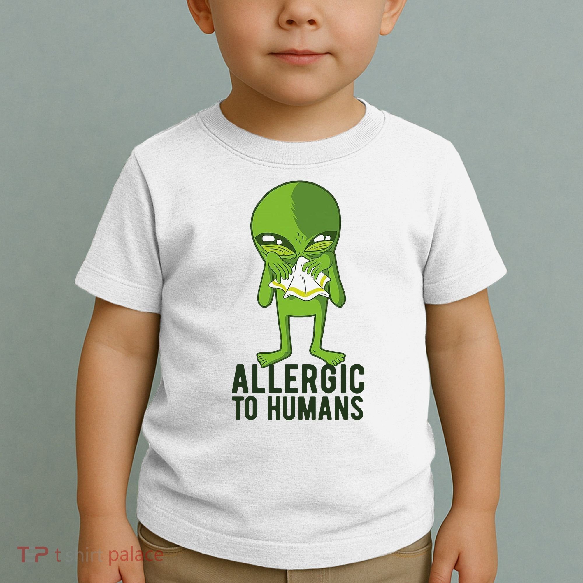 Allergic To Humans Funny Alien Toddler T-Shirt