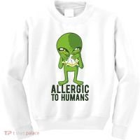 Allergic To Humans Funny Alien Kids Sweatshirt thumb 0