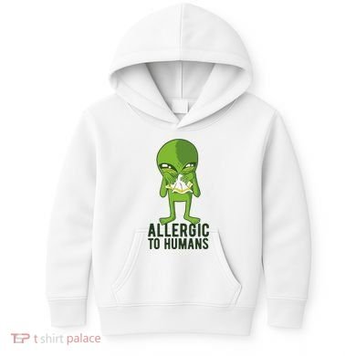 Allergic To Humans Funny Alien Kids Hoodie