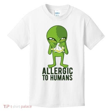 Allergic To Humans Funny Alien Kids T-Shirt