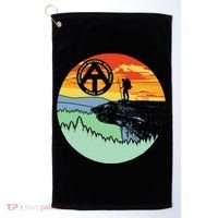 Appalachian Trail Hiker Gift Mcafee's Knob Retro Hiking Gift Golf Towel thumb 0