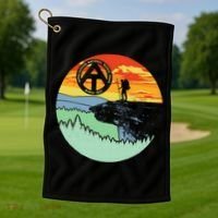 Appalachian Trail Hiker Gift Mcafee's Knob Retro Hiking Gift Golf Towel thumb 1