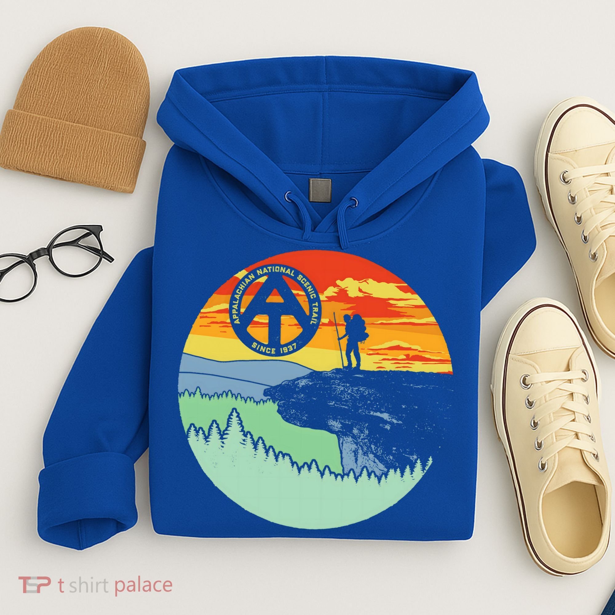 Appalachian Trail Hiker Gift Mcafee's Knob Retro Hiking Gift Hoodie