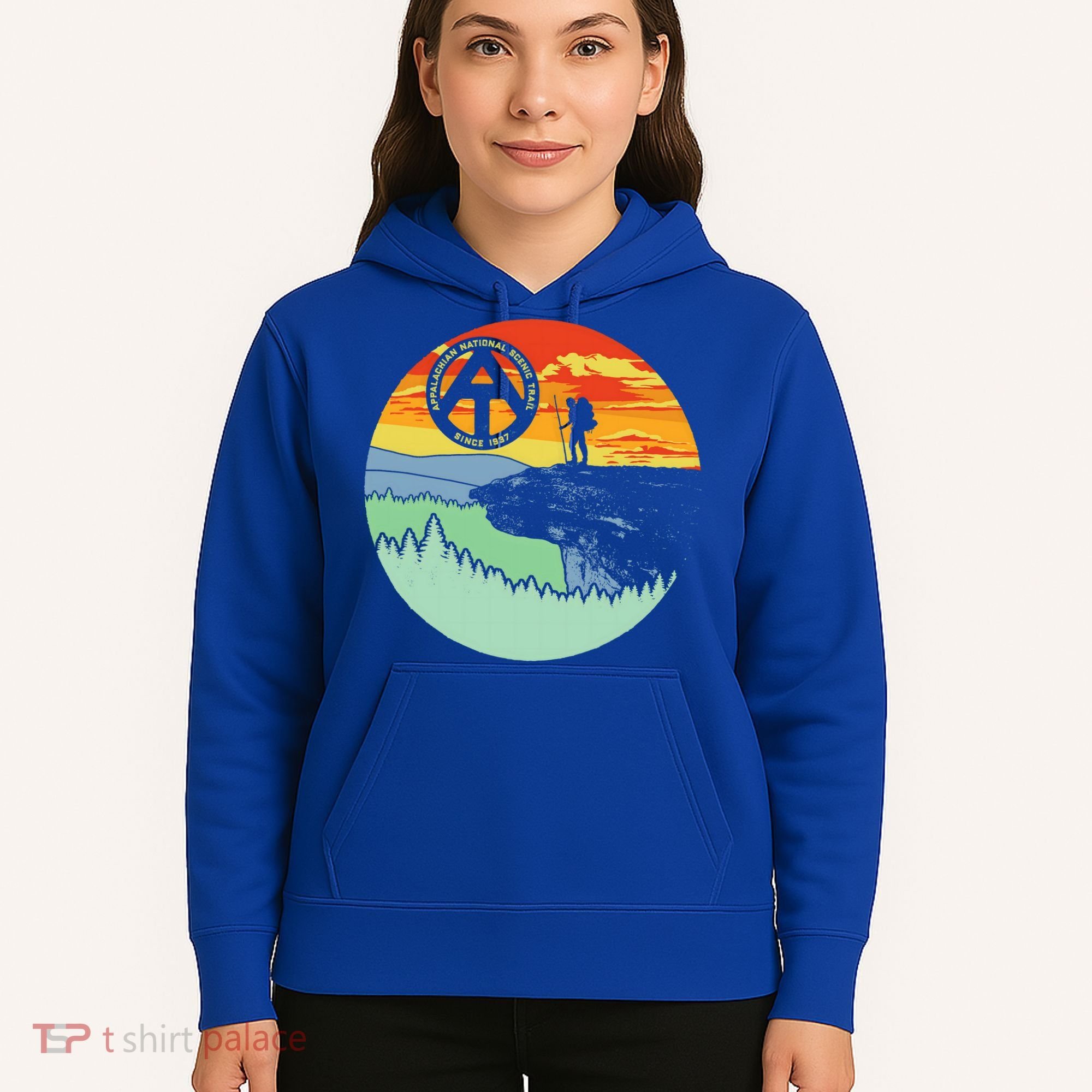 Appalachian Trail Hiker Gift Mcafee's Knob Retro Hiking Gift Hoodie
