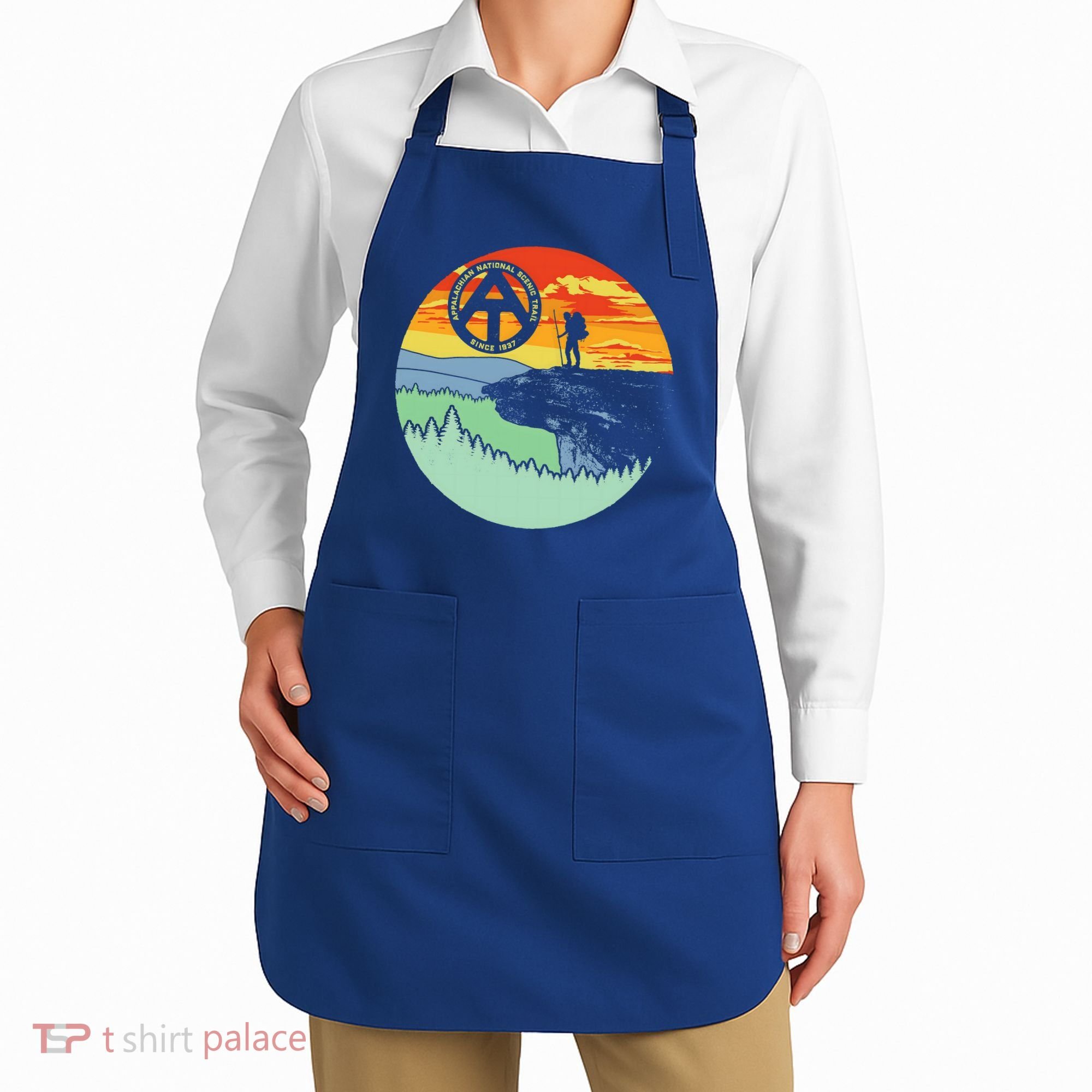 Appalachian Trail Hiker Gift Mcafee's Knob Retro Hiking Gift Apron