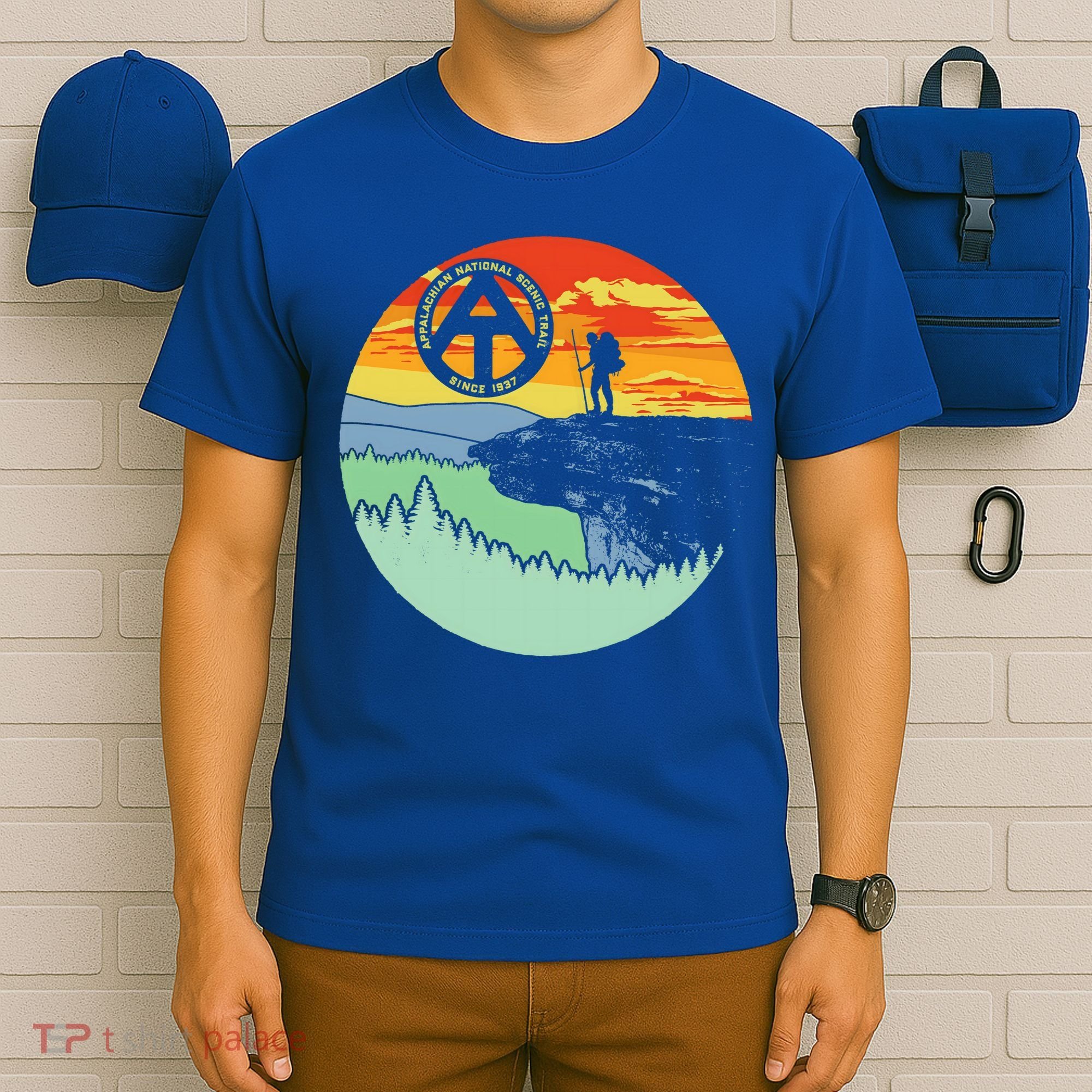 Appalachian Trail Hiker Gift Mcafee's Knob Retro Hiking Gift T-Shirt