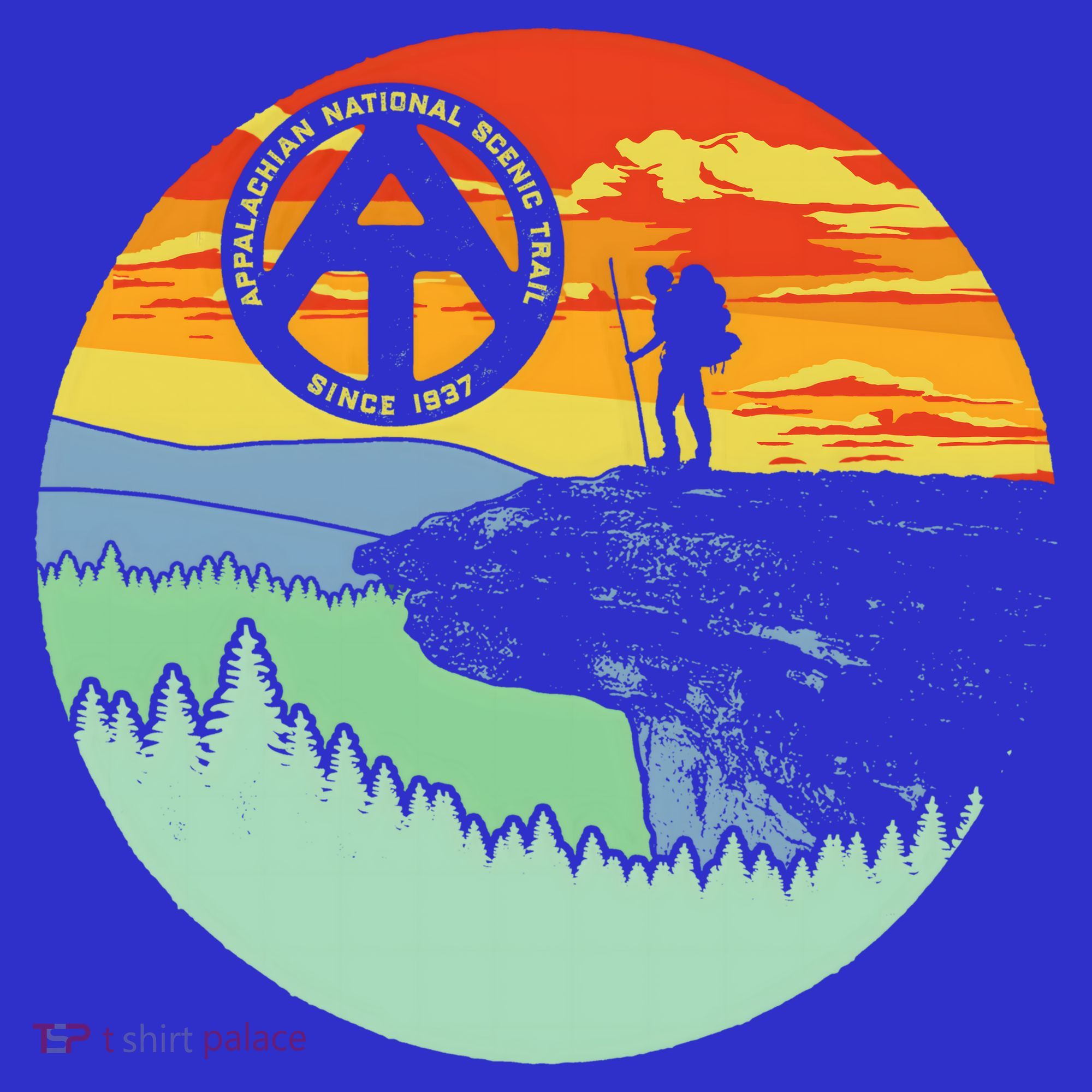 Appalachian Trail Hiker Gift Mcafee's Knob Retro Hiking Gift T-Shirt
