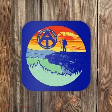 Appalachian Trail Hiker Gift Mcafee's Knob Retro Hiking Gift Coaster
