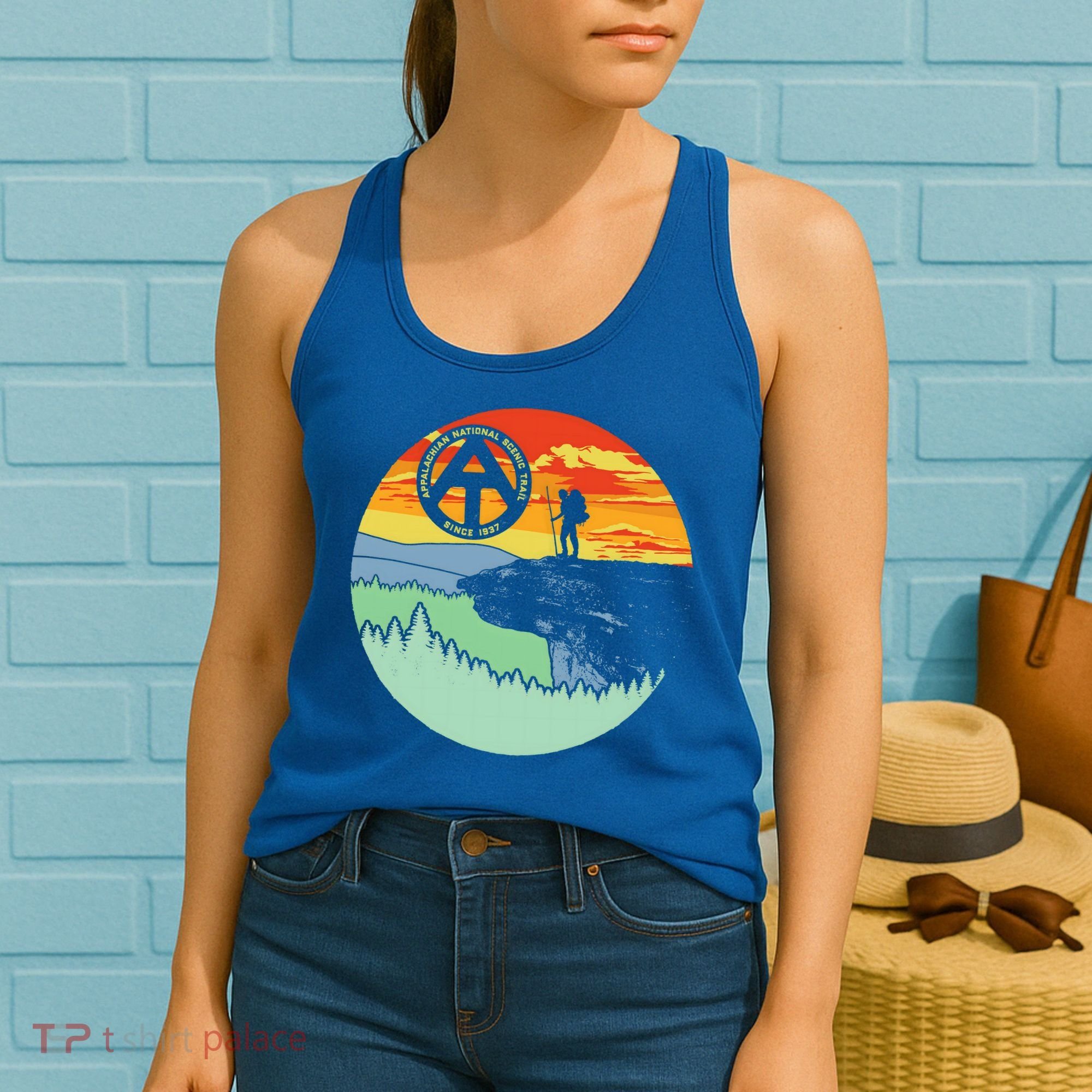 Appalachian Trail Hiker Gift Mcafee's Knob Retro Hiking Gift Women's Tank Top