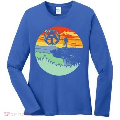 Appalachian Trail Hiker Gift Mcafee's Knob Retro Hiking Gift Women's Long Sleeve Shirt